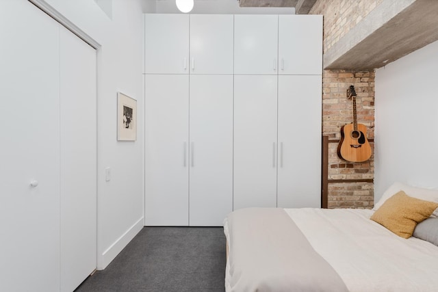 1017 W Washington Blvd Unit 2H, Chicago, IL 60607 - bedroom with dark carpet
