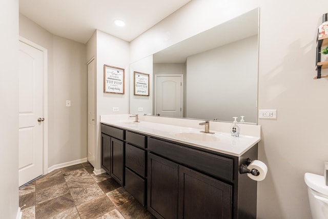 1113 Sapphire Ln, Pingree Grove, IL 60140 - full bath featuring double vanity and stone finish floors