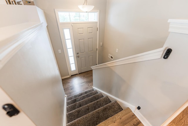 1113 Sapphire Ln, Pingree Grove, IL 60140 - foyer with wood finished floors and stairway