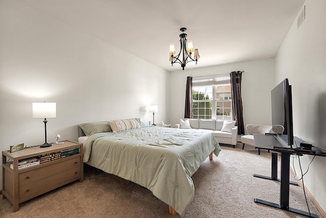 1611 Wintercrest Ln, Shorewood, IL 60404 - bedroom featuring carpet and a chandelier
