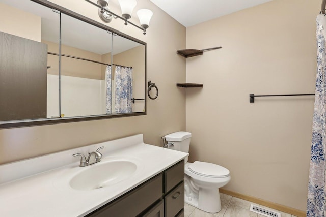 1537 Anderson Trl, Zion, IL 60099 - full bathroom featuring vanity, tile patterned floors, and a shower with curtain