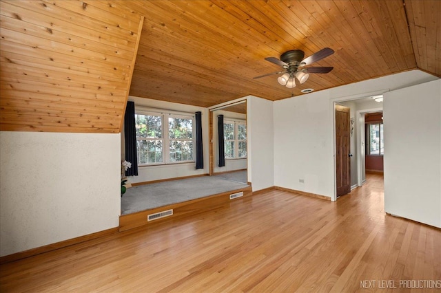 680 N Grace St, Lombard, IL 60148 - spare room featuring wood ceiling, a ceiling fan, wood finished floors, and lofted ceiling
