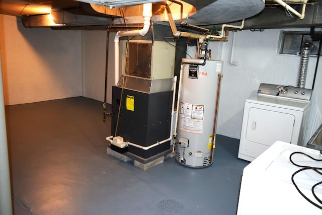 2008 Mcdaniel Ave, Evanston, IL 60201 - unfinished below grade area with washer / clothes dryer, gas water heater, and heating unit