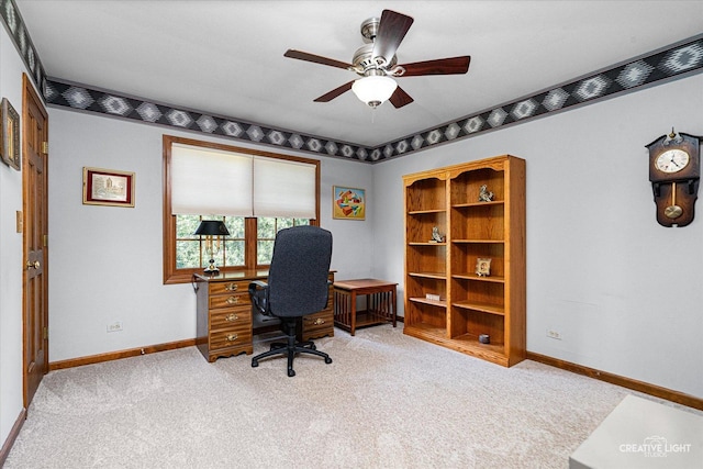 1453 Yale Ct, Naperville, IL 60565 - office with light carpet and ceiling fan