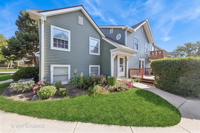 2733 Weeping Willow Dr Unit 26-C, Lisle, IL 60532 - view of front of house with a deck and a front yard