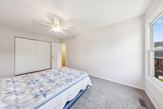 2733 Weeping Willow Dr Unit 26-C, Lisle, IL 60532 - bedroom with carpet flooring, ceiling fan, and a closet