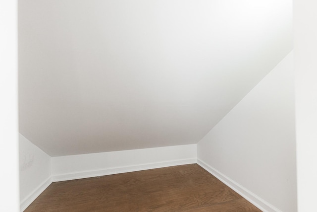 402 N St, Monroe Center, IL 61052 - additional living space with lofted ceiling and dark wood-type flooring