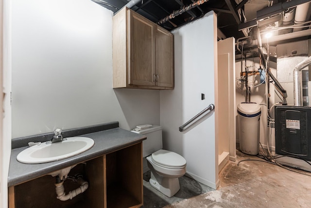 402 N St, Monroe Center, IL 61052 - bathroom with vanity and unfinished concrete floors