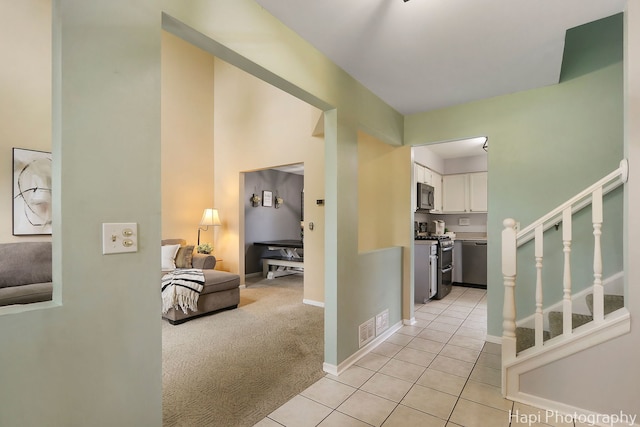 2184 N Masters Ln, Lake Villa, IL 60046 - hall featuring light tile patterned floors and light carpet