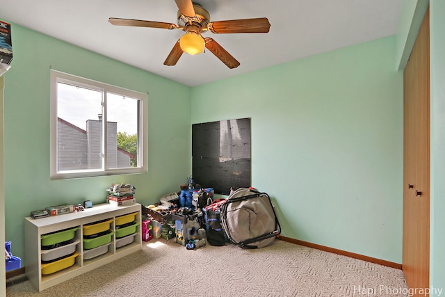 2184 N Masters Ln, Lake Villa, IL 60046 - playroom with carpet and a ceiling fan