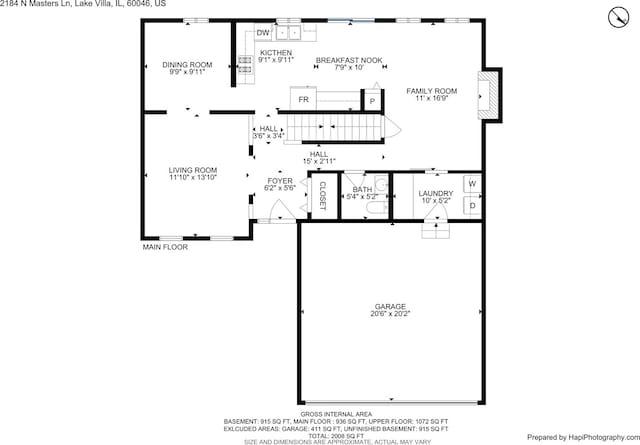 2184 N Masters Ln, Lake Villa, IL 60046 - view of home floor plan