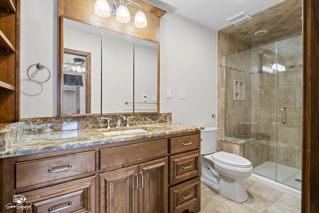 509 Apollo Dr, Joliet, IL 60435 - full bathroom featuring vanity, a shower stall, and tile patterned floors