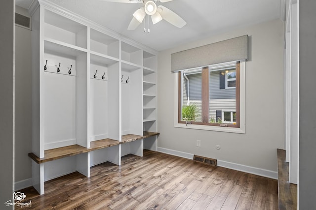 509 Apollo Dr, Joliet, IL 60435 - mudroom with wood finished floors and a ceiling fan