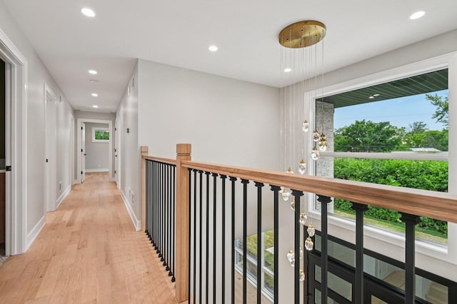 2700 Fontana Dr, Glenview, IL 60025 - corridor with light wood-style flooring and recessed lighting