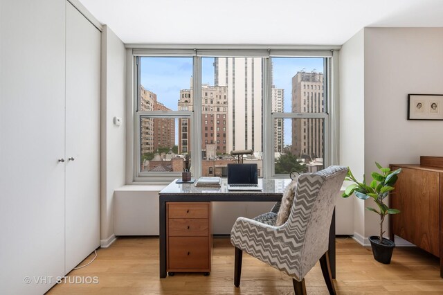 1325 N State Pkwy Unit 7A, Chicago, IL 60610 - office space with light wood finished floors, a city view, and plenty of natural light