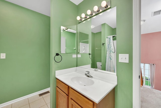 1423 Red Top Ln, Minooka, IL 60447 - full bath with vanity, a shower with shower curtain, and tile patterned flooring