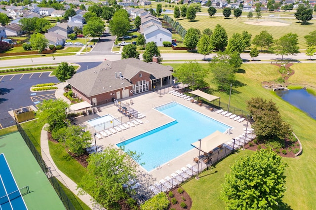 1423 Red Top Ln, Minooka, IL 60447 - bird's eye view of a pool area