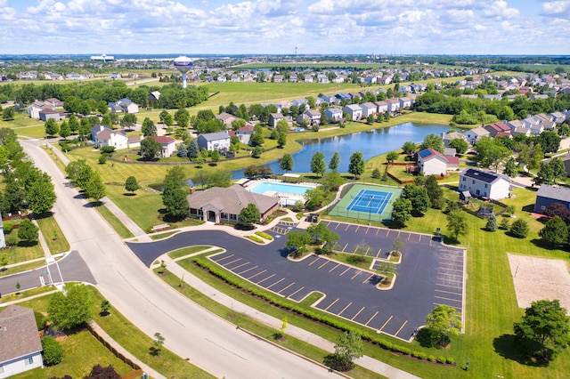 1423 Red Top Ln, Minooka, IL 60447 - aerial perspective of suburban area featuring a large body of water and a pool