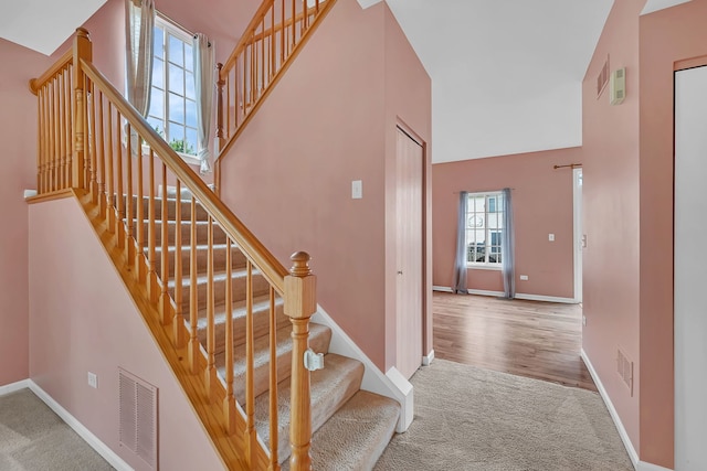 1423 Red Top Ln, Minooka, IL 60447 - stairs with a high ceiling and carpet