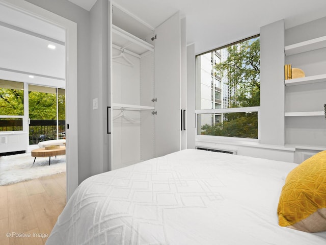 1455 N Sandburg Ter Unit 209B, Chicago, IL 60610 - bedroom featuring wood finished floors and multiple windows