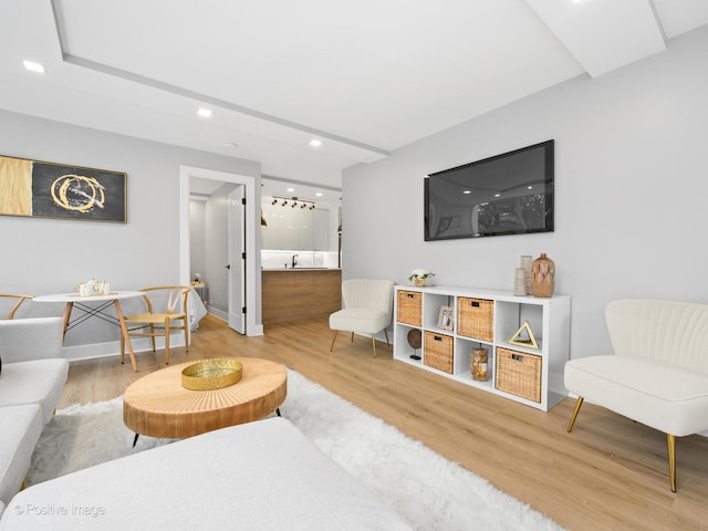 1455 N Sandburg Ter Unit 209B, Chicago, IL 60610 - living room with wood finished floors and recessed lighting