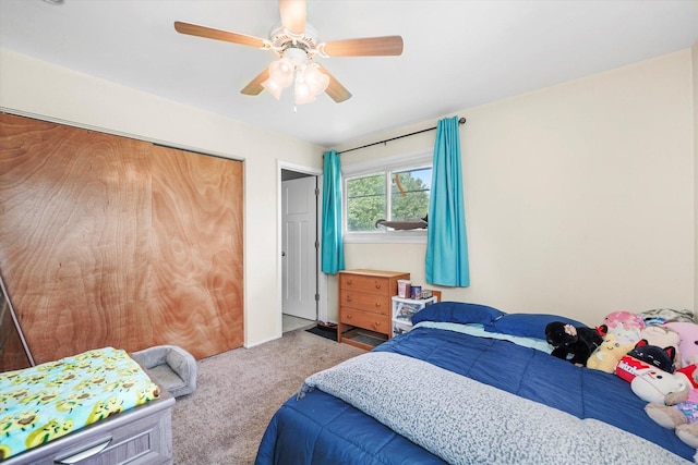 4301 Barry Ln, Oak Forest, IL 60452 - carpeted bedroom featuring ceiling fan and a closet