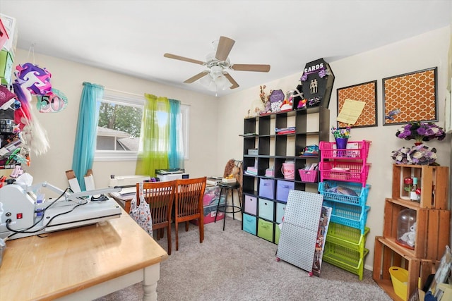 4301 Barry Ln, Oak Forest, IL 60452 - carpeted office with a ceiling fan