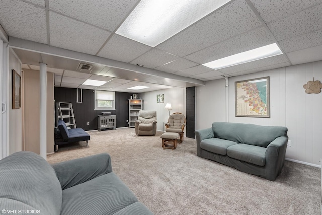 303 W 8th Pl, Hobart, IN 46342 - carpeted living area with a paneled ceiling