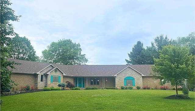 328 Windermere Dr, Chesterton, IN 46304 - single story home with stone siding and a front lawn