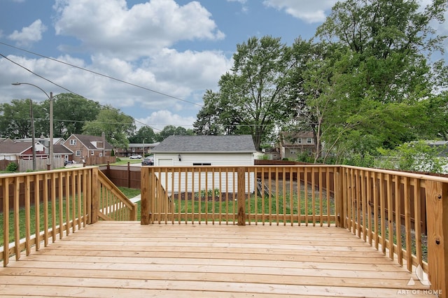 9156 S Sawyer Ave, Evergreen Park, IL 60805 - wooden deck with a residential view and an outdoor structure