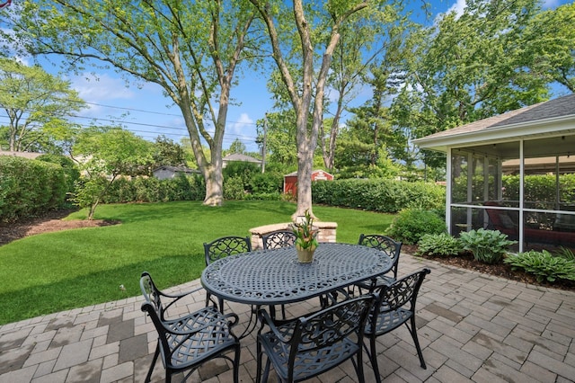 806 S Walnut Ave, Arlington Heights, IL 60005 - view of patio / terrace with outdoor dining area and a sunroom
