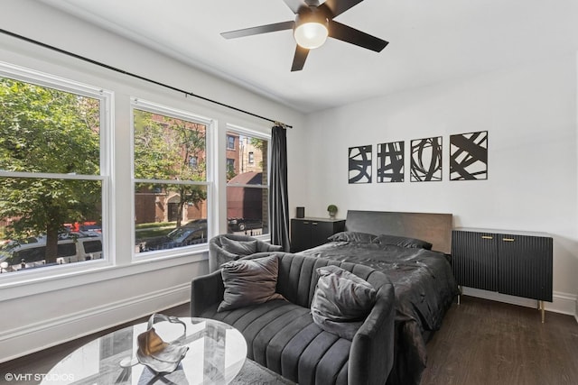 1709 W Wallen Ave Unit 1J, Chicago, IL 60626 - bedroom featuring multiple windows, wood finished floors, and a ceiling fan