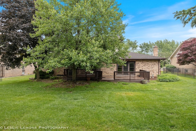 13938 S Trails End Dr, Homer Glen, IL 60491 - view of yard featuring a wooden deck