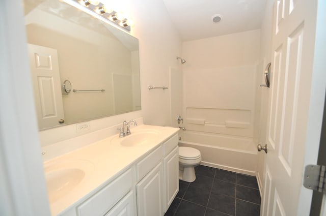 24952 Clare Cir, Manhattan, IL 60442 - bathroom featuring tile patterned floors, double vanity, and washtub / shower combination