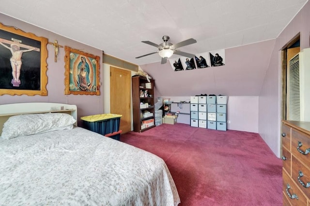 2816 Cuyler Ave, Berwyn, IL 60402 - carpeted bedroom with a ceiling fan and vaulted ceiling