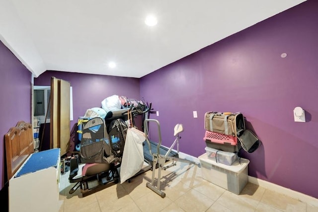 2816 Cuyler Ave, Berwyn, IL 60402 - misc room featuring recessed lighting, tile patterned floors, and vaulted ceiling