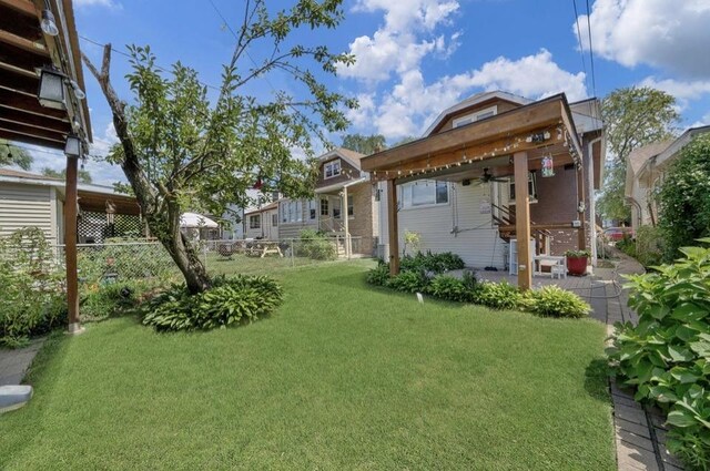 2816 Cuyler Ave, Berwyn, IL 60402 - view of yard featuring ceiling fan, a gazebo, and a patio area