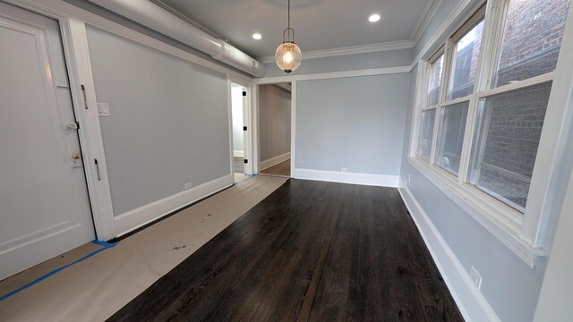 5028 W Lawrence Ave, Chicago, IL 60630 - spare room with wood finished floors, crown molding, and recessed lighting