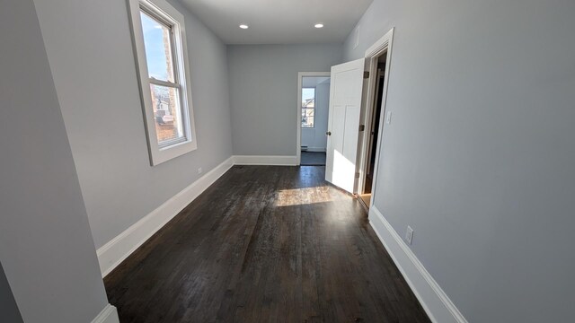 5028 W Lawrence Ave, Chicago, IL 60630 - hallway with dark wood finished floors and recessed lighting