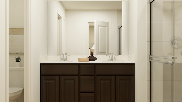3709 Neubauer Cir, Lindenhurst, IL 60046 - full bathroom featuring double vanity and a shower stall