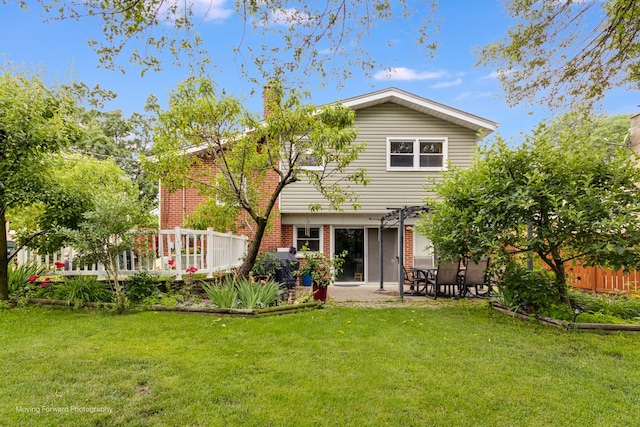1145 S Chestnut Ave, Arlington Heights, IL 60005 - rear view of property with a pergola, brick siding, and a patio area