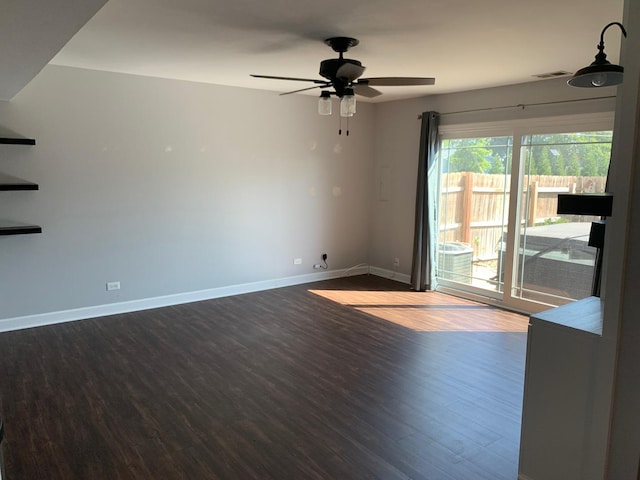 488 Fairview Dr Unit 0, Manhattan, IL 60442 - spare room with dark wood finished floors and a ceiling fan