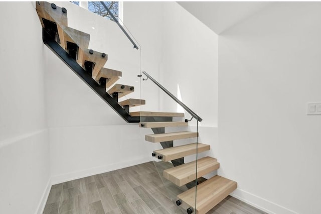 1444 W 49th Pl, Chicago, IL 60609 - stairway featuring baseboards and wood finished floors