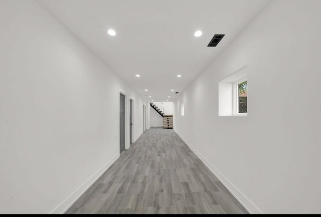 1444 W 49th Pl, Chicago, IL 60609 - hall featuring recessed lighting, stairway, and light wood-style floors