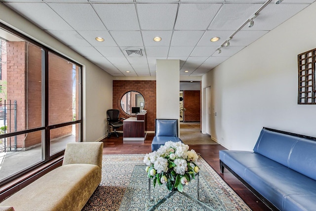 899 S Plymouth Ct Unit 1103, Chicago, IL 60605 - living room with wood finished floors, a paneled ceiling, and recessed lighting