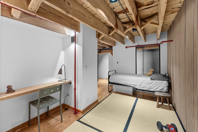 531 S Plymouth Ct Unit 602, Chicago, IL 60605 - bedroom with wood finished floors and wooden ceiling