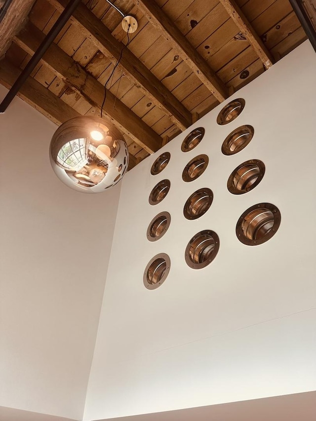 531 S Plymouth Ct Unit 602, Chicago, IL 60605 - detailed view of a wooden ceiling with exposed beams