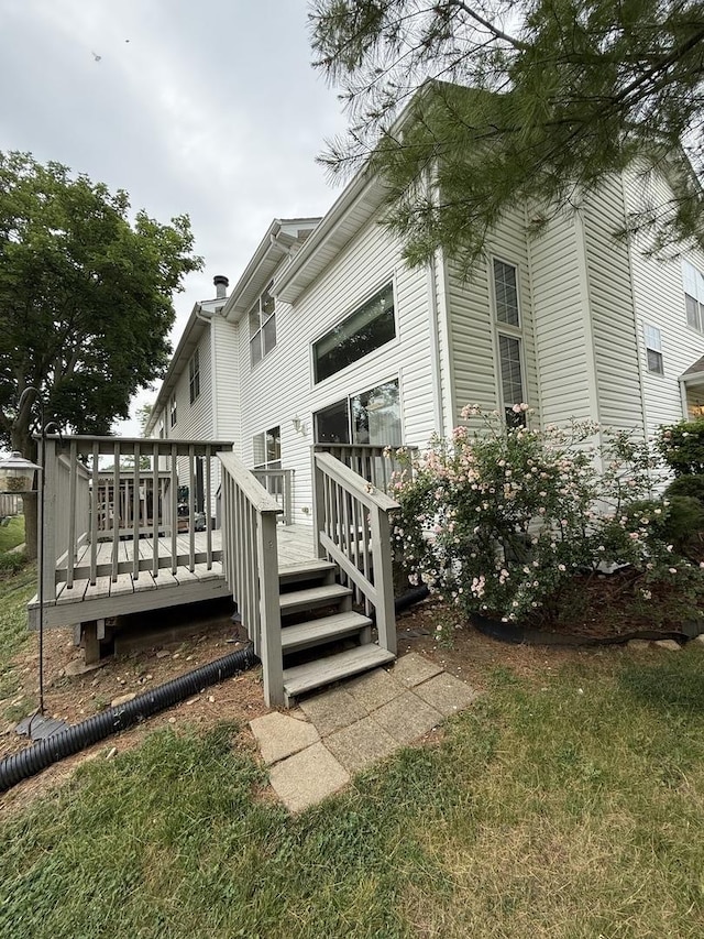 1927 Calla Dr, Joliet, IL 60435 - view of side of home featuring a deck