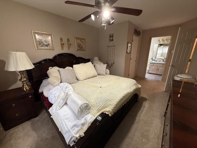 1927 Calla Dr, Joliet, IL 60435 - bedroom featuring carpet flooring, ensuite bath, and a ceiling fan