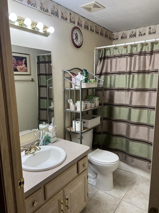 1927 Calla Dr, Joliet, IL 60435 - full bath with vanity, tile patterned flooring, and a shower with shower curtain